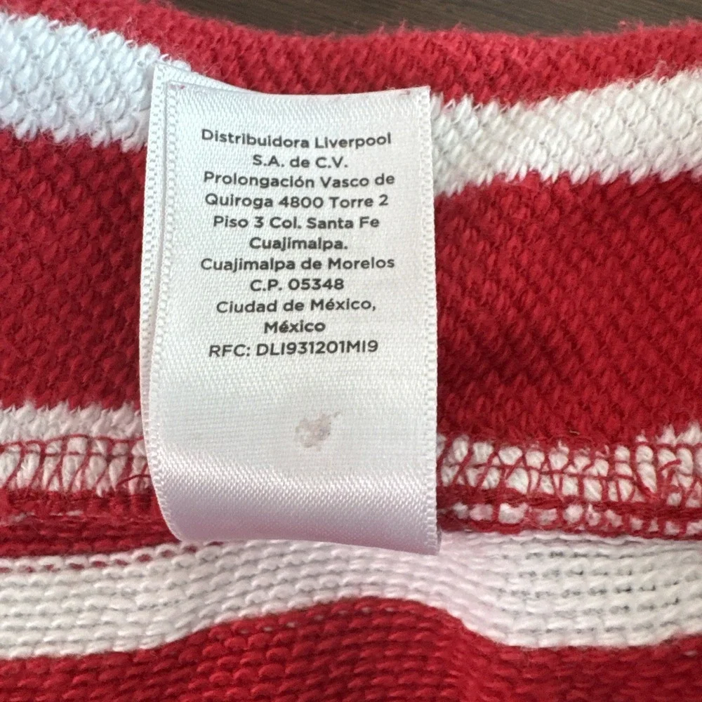 Talbots Beach Terry Shorts Luna Red White Stripe Drawstring Women Size M